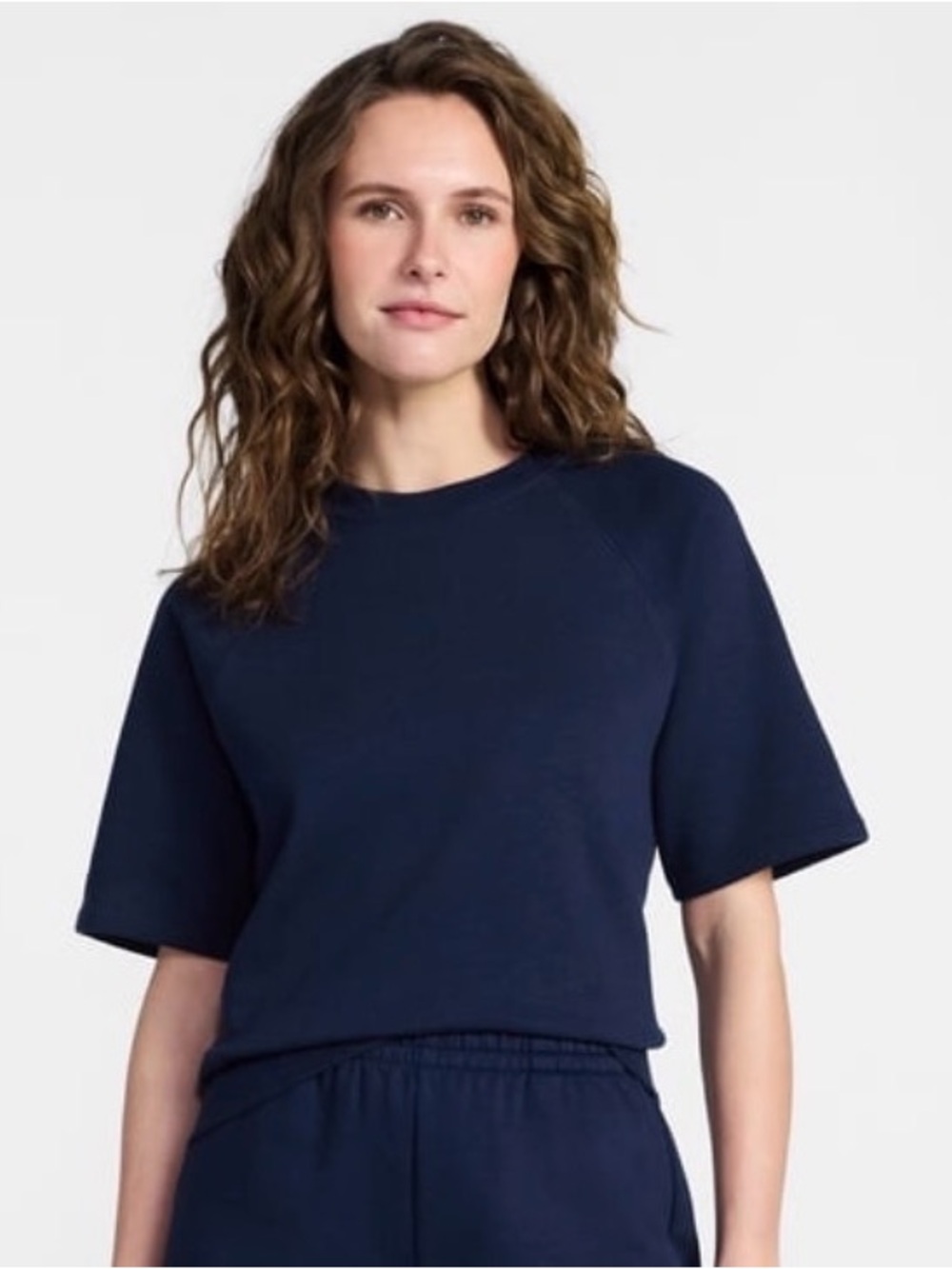 Navy Short-Sleeve Sweatshirt